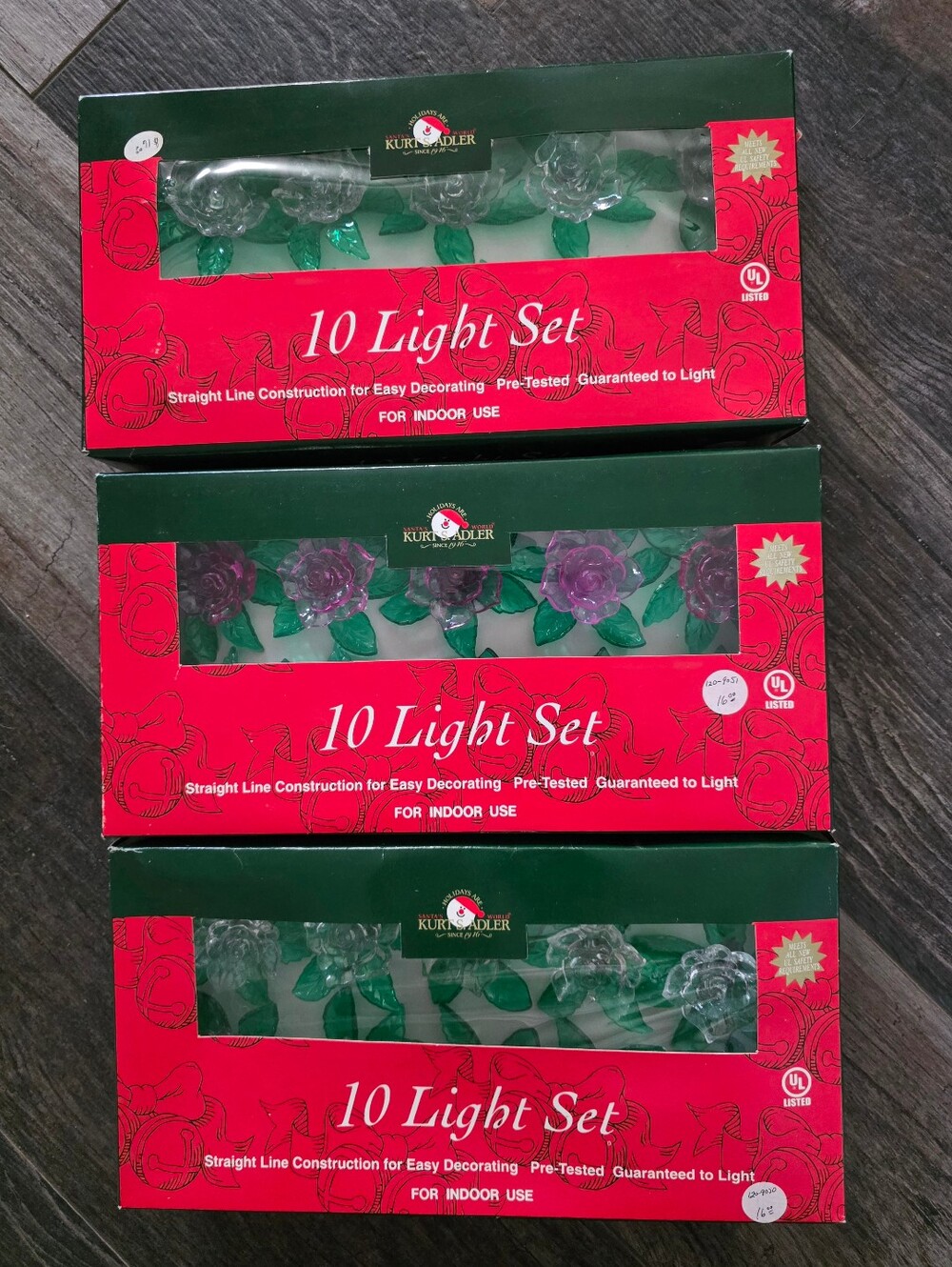 Vintage Kurt Adler Rose 10-light indoor novelty sets